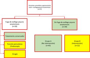 Proceso de selección y asignación de grupos de los pacientes incluidos en el estudio.