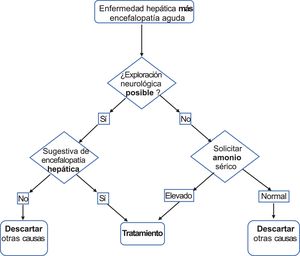 Algoritmo propuesto para el diagnóstico de encefalopatía hepática.