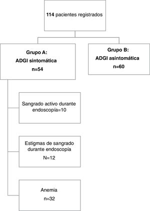 Resumen de los pacientes registrados en el estudio.