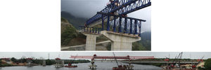 Lanzadoras convencionales en ejecución de puentes de vigas (puentes El Cantil y Tonalá).