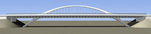 Infografía en alzado del nuevo Puente de las Llamas.