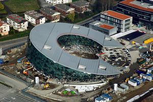 Aerial view of the roof.