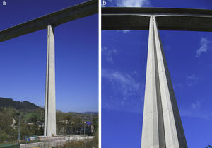 Tallest piers under the finished viaduct.