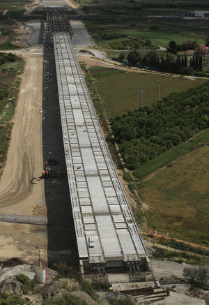 Fotografía Viaducto Callosa-Cox en construcción.