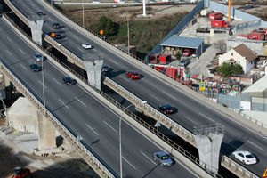 Viaduct piers, installed before building the deck.