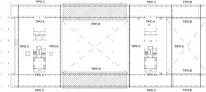 Tipos de celosías para el montaje. Bloques A y B.
