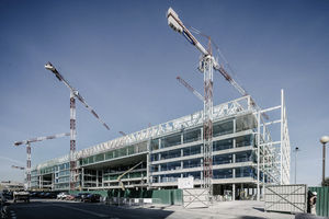 Imagen de las obras con la estructura terminada.