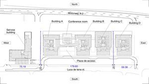 Position of underground expansion joints.