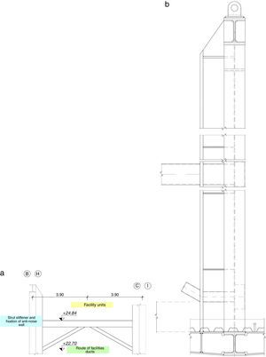 Supporting frame for machines and elastic bracing for the top chord.