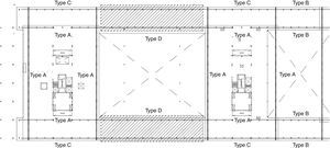 Types of truss for assembly. Blocks A and B.
