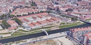 Vista aérea actual del conjunto del matadero de Madrid.