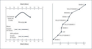 Secuencia de los eventos puberales en la niña