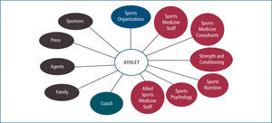 Internal and external communication partners in sports medicine