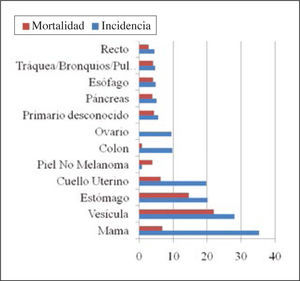 Incidencia y mortalidad por cáncer en mujeres según principales localizaciones. chile rpc provincia de biobío 2003-2007.