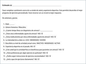 Cuestionario para prescripción individualizada de programa de ejercicios