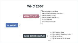 LA PREVIA CLASIFICACIÓN DE LA OMS (2007) Consideraba a los gliomas según estirpe celular en astrocitarios u oligodendrogliales.