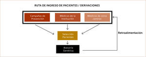 EJEMPLO DE DERIVACIONES DE PACIENTES AL PROGRAMA DE RIESGO ALTO ONCOLÓGICO. PROCEDIMIENTO DE EVALUACIÓN DE RIESGO Y CONSERJERÍA PRE-TEST
