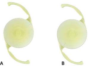 Lentes intraoculares EDOF AcrySof IQ Vivity® o Clareon® Vivity® Vivity® o C A. Lintraocular AcrySof IQ Vivity® DFT015 o Clareon® Vivity® CNWET0 EDOF no difractivo. B. AcrySof IQ Vivity® DFTx15 o Clareon® Vivity® CNWETx EDOF no difractivo tórico.