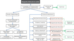 Esquema de enfrentamiento frente a sospecha de no unión.