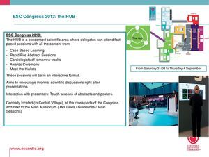 Summary features of the ESC Congress 2013 Hub (ESC website).