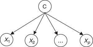 Naïve Bayes structure.