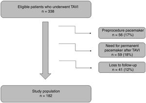 Study flow chart. TAVI: transcatheter aortic valve implantation.