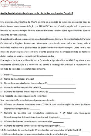 Electronic questionnaire regarding hospitalized patients used in the survey.