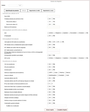 Electronic questionnaire form used for the survey (part 2: ablation characteristics).