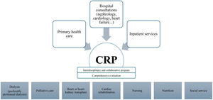 Logistics organizational chart of the cardiorenal program.