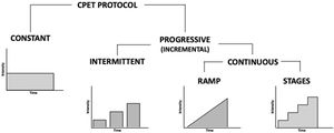 Types of protocols for cardiopulmonary exercise testing.