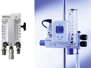 Different commercially available calibrated high-flow oxygen flow meters: the iMAx FLO2hf and the Max Venturi Flow generator.