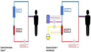 Sistema Cytosorb® simple y con función de hemofiltración. Elaboración propia.