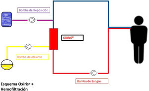 Terapia Oxiris® asociada a hemofiltración. Elaboración propia.