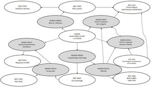 Nursing clinical reasoning network (AREA model) in a patient with severe ARDS supported with VV-ECMO.