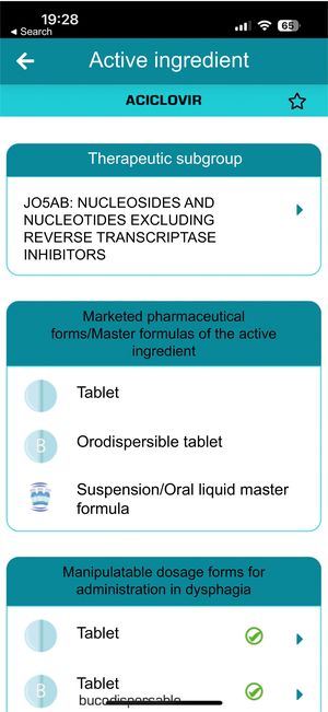 Example of an active ingredient dataset.