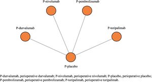 Graphic representation of the network meta-analysis.