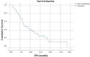 Overall survival (n  =  48). Kaplan–Meier estimates.