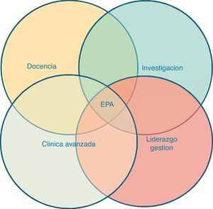 Áreas competenciales de la Enfermería de Práctica Avanzada. Fuente: elaboración propia.