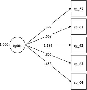Second order analysis of Spiritual items.