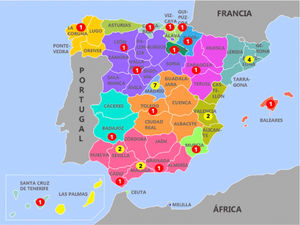 Número de centros extractores por provincias.