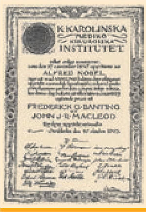 Nobel Prize Diploma to Banting and Macleod