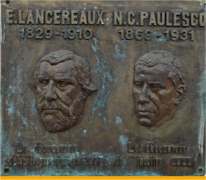 A copy of the plate dedicated to Lancereaux and Paulescu (Institute of Diabetes, Nutrition and Metabolic Disease "N. Paulescu", Bucharest)