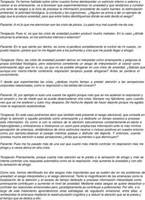 Extracto de interacción que ejemplifica la detección de sesgos cognitivos.