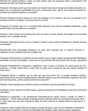 Extracto de interacción que ejemplifica la prevención de recaídas.