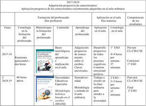 Estructura del programa de formación docente en neuroeducación.