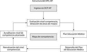 Estructura del desarrollo profesional continuo en Atención Primaria.