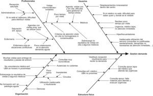 Diagrama de Ishikawa (causa-efecto) para identificar los factores que inciden sobre la demanda.