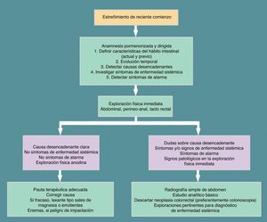 Algoritmo diagnóstico del estreñimiento de reciente comienzo. De Lizarraga et al.3.