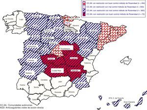 Diferencias entre CC. AA., en las estrategias de manejo y control de la anticoagulación.