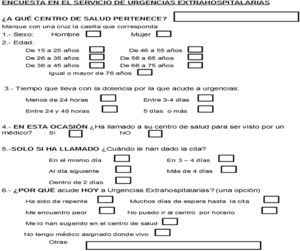 Encuesta en el Servicio de Urgencias extrahospitalarias.